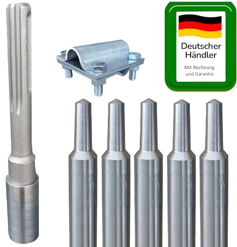 HENITECH® - Tiefenerder Ø 20mm Edelstahl V4A für Blitzschutz Blitzableiter Erdung (5m Tiefenerder SET Ø 20mm Edelstahl V4A)
