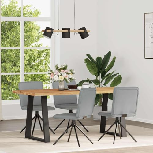 LoogCape Esszimmerstühle 4er Set, Hellgrau Stoff, Metallbeine, Modernes Design für Küche & Esszimmer, Robuste Stühle für Essgruppen, 110 kg Tragkraft