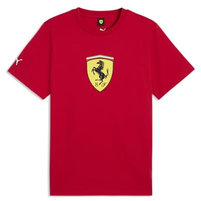 PUMA Scuderia Ferrari F1 Herren T-Shirt mit großem Scudetto-Wappenlogo | Kurzärmel mit Rundhalskragen, Teaminspiriertes Design und Branding