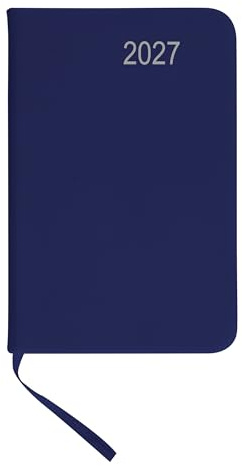 Livepac-Office Taschenkalender 2027 / ca DIN A7 / mit PU Einband/Farbe: blau