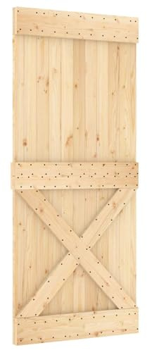 vidaXL Tür NARVIK 90 x 210 cm Massivkiefer (Unbehandelt) Natur