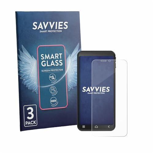 Savvies 3 Stück Panzer Schutz Glas für Emporia Smart 7 Lite 9H Schutzfolie HD Klar, Blasenfrei, Anti-Fingerabdruck, Stoßfest, Displayschutz