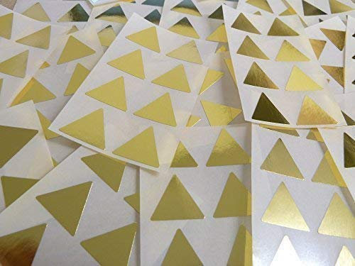25mm (1) Dreieck Form Farbcode Sticker - Packungen mit 96 Groß Bunt Dreieckiges Klebeetiketten - 32 Farben Verfügbar - Glänzend Gold