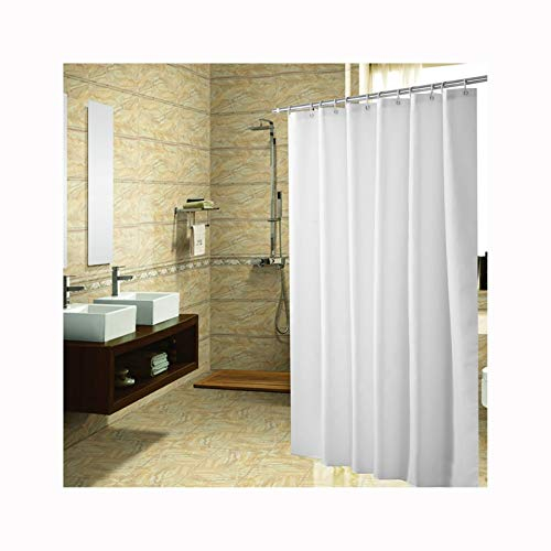Daesar Rideau de douche blanc, 100 x 180 cm, en tissu imperméable, anti-moisissure, moderne, couleur unie, lavable, blanc