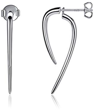 ChicSilver Kurve Ohrstecker aus 925er Sterlingsilber Gothic-Schmuck cooler Hippie-Ohrstecker Punk-Horn für Frauen