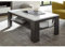Lomadox Wohnzimmer Couchtisch Sofatisch in Betonoptik dunkel mit Hochglanz weiß, B/H/T ca. 118/46/72 cm