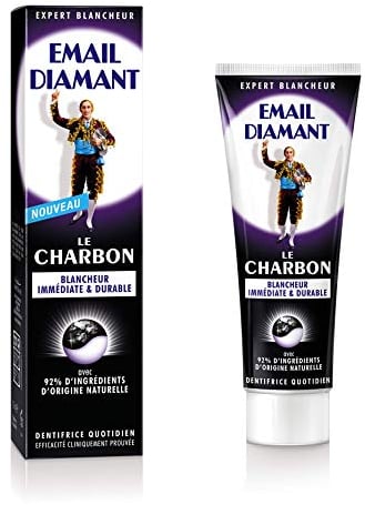 Email Diamant - Kohle Zahnpasta - Sofortige & langanhaltende Weißheit - Tägliche Anwendung - 75 ml - 4 Stück