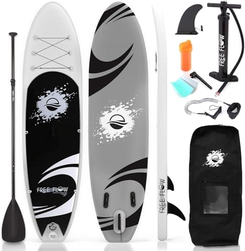SereneLife Stand Up Paddling Board Set – SUP Board Aufblasbar mit Paddel, Pumpe, Leine, Finne, Rucksack & Mehr – SUB Paddleboard für Kinder & Erwachsene – für Wassersport in Seen, Flüsse & Meer