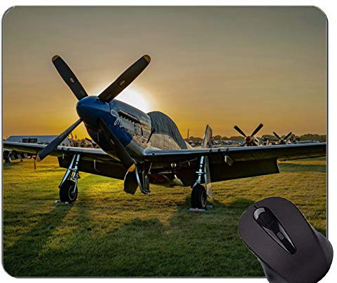 Anti-slip Mouse Pad Mat,P 51 World War II Military Non-Slip Rubber Base Mousepad