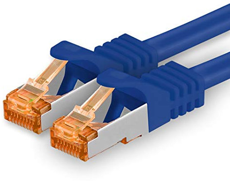 Cat7 Cable de Red Ethernet LAN - 7,5m - Azul - 1 Pieza Cat 7 Sftp Pimf Lszh - 10 GB s RJ45 Connectores Cat6a compatible con Cat5 Cat6 Cat.7 Cat8