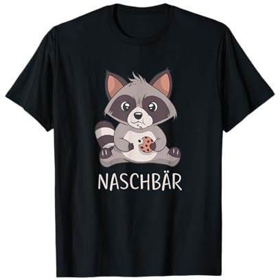 Naschbär I Waschbär mit Keks I süßes Anime Cartoon T-Shirt