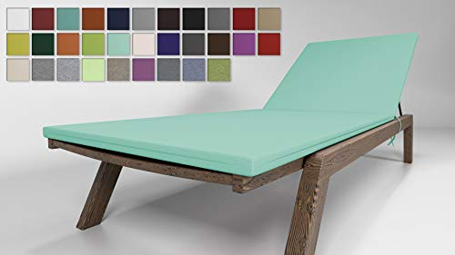 Rollmayer Sitzkissen für Sonnenliege Auflage Polster für Gartenliege Liegestuhl Strandliege Kollektion Vivid (Türkis 17, 190x54x4cm - 1 Stück)