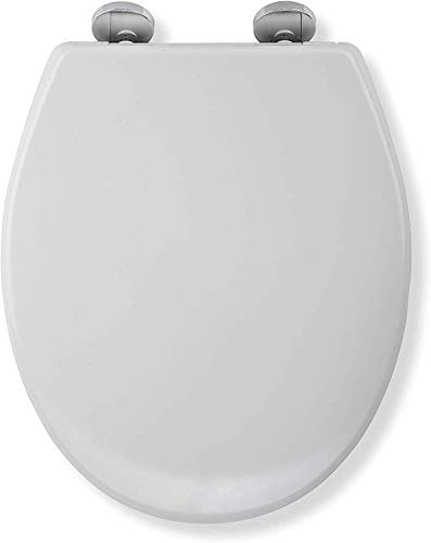 VR7-Premium Toilet Seat Soft Close - Quick Release Toilet seat White and Black - Oval, Duroplast - Easy Fixing - Antibacterial, Removable Family Toilet seat, Slow Close Toilet Seats (White)