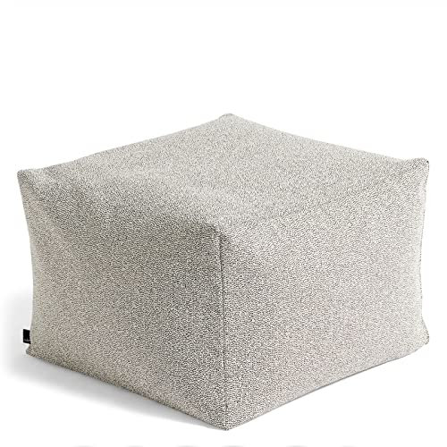 Hay Pouf, Baumwolle, cremefarben, Höhe: 40 cm, Tiefe, Länge: 59 cm