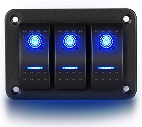 Gebildet 12V/20A, 24V/10A, 3-Gang Aluminium Panel Toggle Dash LED-Licht, 5-polig EIN/Aus Vorverdrahteter Wippschalterhalter für Auto-Marineboot