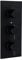 ENKI, Venice, TSV026, Thermostatic Concealed Shower Valve, Round Taps with Three Outlets, Modern Black Shower Valve