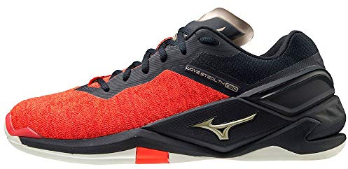 Mizuno Herren Wave Stealth Neo Handballschuh, IgnitionR/PGold/Salute, 46.5 EU