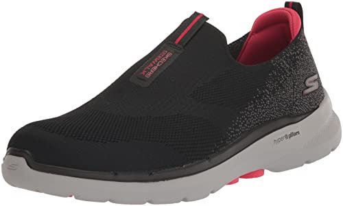 Skechers Herren Gowalk 6 – Stretch-Passform Zum Reinschlüpfen, Athletischer Performance-wanderschuh Walking-Schuh, Schwarz, 42 EU X-Weit