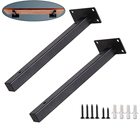 Suwooy Schwarze Wand Regal Unterstützung 15cm 20cm 25cm 30cm 35cm,regalkonsole Aus Schmiedeeisen Aus Metall,industrielle Regalträger,schwere Retro-regalwinkel,regalhalterung 2stuck,20cm/7.9in