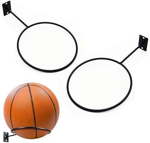 2 Stück Wandhalterung Ball Rack Wandhalterung für Ball Sport Ball Racks Display Ball Ballhalter Wandhalterung Ball Storage Mit Schrauben für Basketball Fußball Fußball Volleyball Übung Ball(Schwarz)