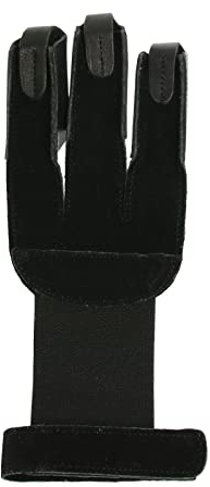 elToro Wild Colorz - Schiesshandschuh; Robustes Wildleder und attraktive Farben; mit flexiblen Gummiband; hochwertiger Handschuh für den Bogensport, Bogenschießen (S, Schwarz)