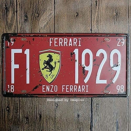 Sokomurg Retro Vintage Funny 15,2 x 30,5 cm Indoor F1 ENZO Ferrari 1929 Metall Blechschild Garage Nummernschild Küche Dekor Bar Pub Club Cafe Home Restaurant Wanddekoration Kunst Schild Post