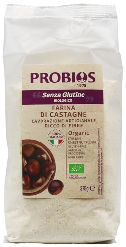 Probios Farina di Castagne Biologica - Naturale e Senza Glutine - Ricca di Fibre - 375 g