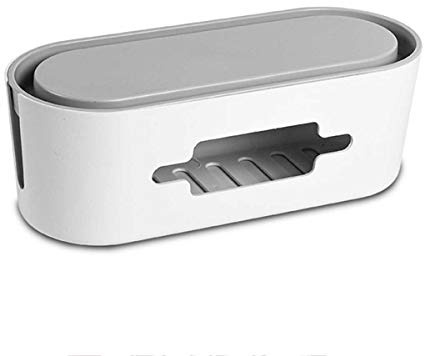 PORRASSO Cable Tidy Box Cable Organizer Box Fully Safety Large Storage Holder to Hide Power Strips Cords for Desk TV Computer USB Hub - 12.6 x 4.7 x 5.1 Inch White