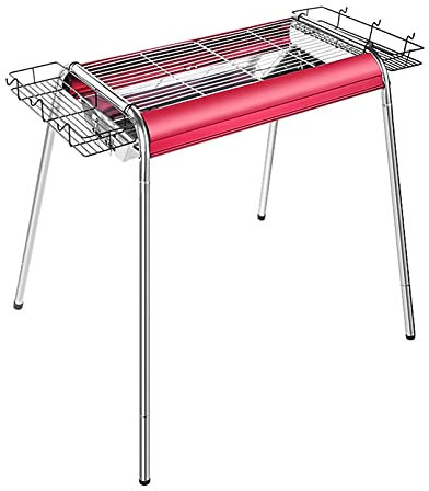 XSWLYY bbq Holzkohlegrill, Edelstahl, tragbarer Holzkohlegrill, klappbarer Grill, Campinggrill, großer Reisegrill für Outdoor, Camping, Picknick, Grill, Grill (Farbe: Rosa)