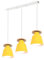 TOKIUS Pendelleuchte Vintage 3-flammig Hängelampe Holz Metall Lampenschirm Industrial Hängelleuchte Deckenlampe für Wohnzimmer Esszimmer (Gelb, Typ B)