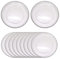 Trimming Shop Decorative Charger Plates Silver Beaded Design Glass Plates for Dinner Table Decoration, Weddings, Birthday, Party, Tableware, Catering Events, 33cm, Clear, 6pcs