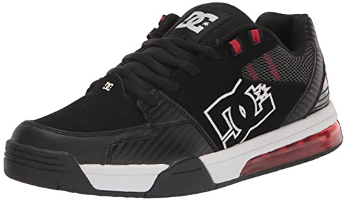 DC Vielseitiger lässiger Skateschuh für Herren, Schwarz/Weiß/Athletic Red, 45 EU