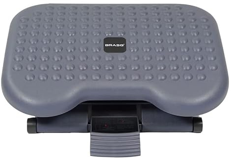 BRASQ FR100 Deluxe Fußstütze, ergonomische Fußablage für Schreibtisch, höhenverstellbare Fußstütze für Büro und Homeoffice, robust und langlebig, mit Anti-Rutsch-Beschichtung