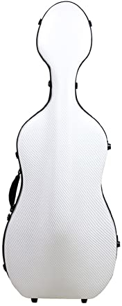 HDYNUZ Cello-Koffer mit Rädern, Carbon-Verbund-Cello-Koffer Leichtgewicht 3,2 kg für 1/2 1/4-Cello mit Rucksack (Color : Striped White)