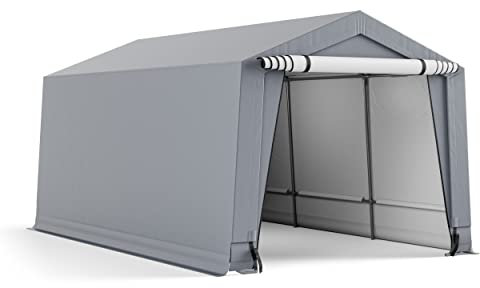 GOPLUS Tente Garage 4,9x2,9M Carport, Tente de Voiture Détachable Galvanisé Antirouille, Abri Garage avec Porte Détachable avec Fermetures à Glissière,pour Voiture, Camping-Car,Bateau,Vélo