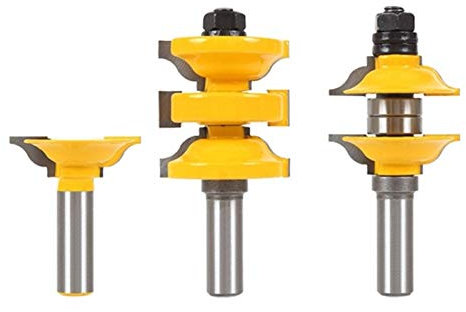 ZSBLXHHJD Router-Bits 3 Stück 12mm Schaft Eingang Intern Tenon Tür Planer Set Unterstützung Hobel Holzschnitzerei