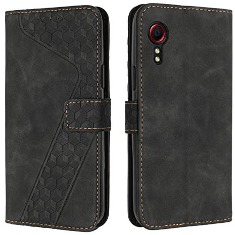 OKZone Coque pour Samsung Galaxy Xcover 5, Etui Protection Housse Premium en Cuir PU Portefeuille Étui Téléphone [Fermoir Magnétique] [Fentes pour Cartes] Flip Case pour Samsung Galaxy Xcover 5（Noir
