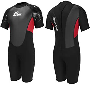 Yikayin Herren Shorty Neoprenanzug, 3mm Premium Tauchanzug mit Frontreißverschluss, Schwarze Neoprenanzug kurz zum Tauchen, Surfen, Schnorcheln, Kajakfahren 2XL