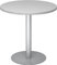 bümö Besprechungstisch, Esstisch Klein Rund 80 cm - Grau, 2 Personen Mit Holz-Platte, Säule Aus Metall in Silber - Konferenztisch, Bistrotisch