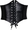 TIANNAIT Palace Style Women's Ultra Wide Body Shaping Waist Seal, Black PU Elastic Belt, Corset, One Size