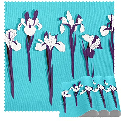 Quadratische Tischsets für Esstisch, Iris Blumen, Blau