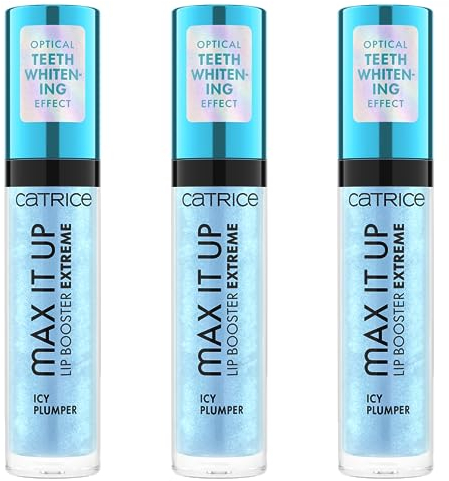 Catrice Max It Up Lip Booster Extreme, Nr. 030, Blau, pflegend, Extremes Volumen, kühlend, glänzend, schimmernd, vegan, ohne Parabene, ohne Mikroplastikpartikel, Nanopartikel frei, 3er Pack (3x4ml)