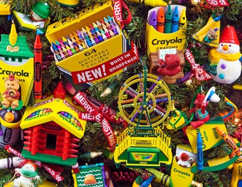 Springbok - Crafty Christmas - 1000 Piece Jigsaw Puzzle Featuring Crayola Ornaments on The Holiday Tree