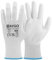 KAYGO Arbeitshandschuhe für Herren Damen 12 Paar, PU beschichtet Schutzhandschuhe, antirutsch Grip an Handflächen und Fingern, Geeignet für allgemeine Arbeit Lager DIY, KG11P (Weiß, M, Gr 8)