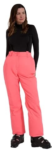 Mountain Warehouse Moon Womens Ski Pants - Isotherm, Microfibre Insulated & Snowproof Trousers, Adjustable Waist & Detachable Braces - for Skiing, Snowboarding Bright Pink Women's Size 16