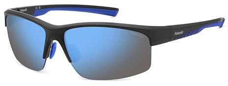 POLAROID Unisex PLD 7018/N/S Sunglasses, Matt, Schwarz, Blau, 68