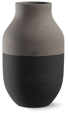 Kähler Omaggio Circulare Vase aus Restmaterialien früherer Produktionen, recycelt, in der Farbe: Anthrazit Grau, Höhe: 31 cm, 690149