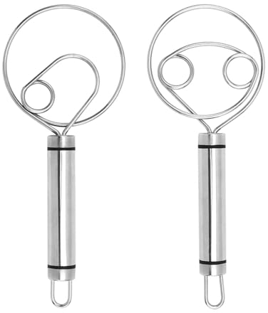 2 batidoras de huevos de acero inoxidable, batidora multifunción manual, batidora de doble bobina, batidora antiadherente, batidora de harina y huevo, adecuada para cocinar, hornear (plata)