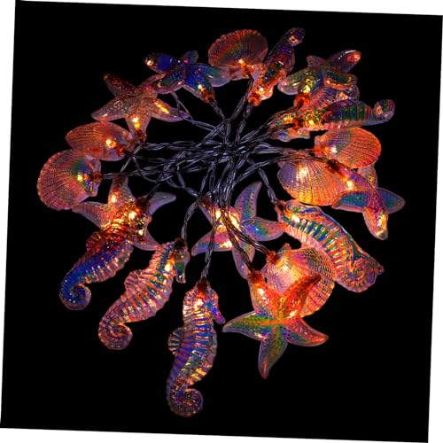 Warmhm 2 Stück -Serie Lichterkette Meer Partydekorationen Nachtlampendekoration Feendekorationen Mini-Nachtlicht Ozeandekor Led-Dekor Kind Die Mediterrane Lampe Perlen Lichterketten
