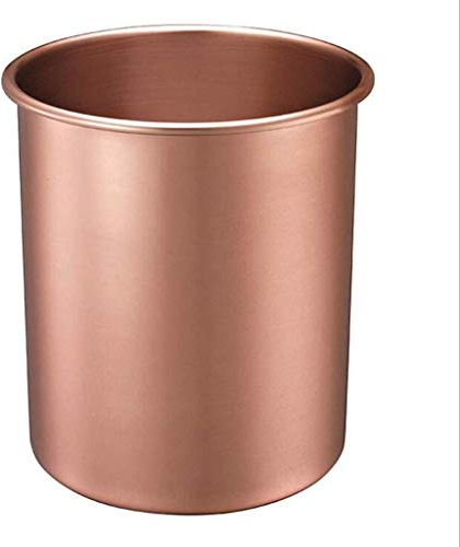 QINGANGS Papelera, Papelera Bote de Basura Bote de Basura de Aleación de Aluminio Espesar Bote de Basura de Cocina Grande Restaurante Comercial Oficina Sin Tapa Bote de Basura Redondo Dorado para Bañ